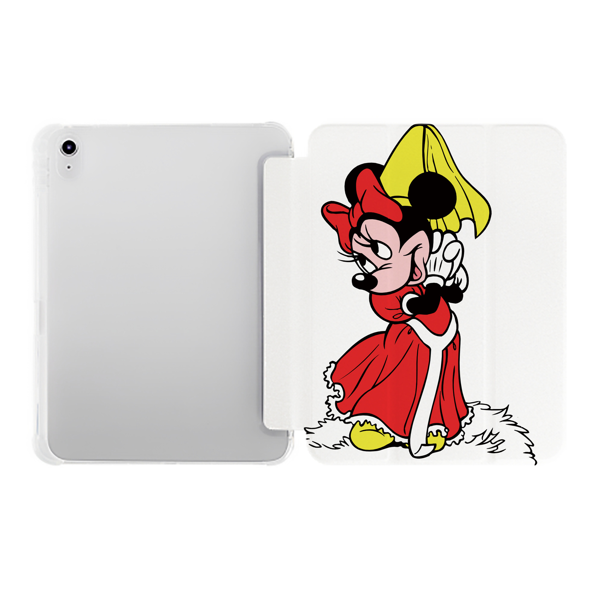 （画像用） ミッキーマウス Mickey Mouse IPad ケース ペン収納付き 三つ折りスタンド PUレザー×シリコン 対応機種9.5/10.5/10.9インチ